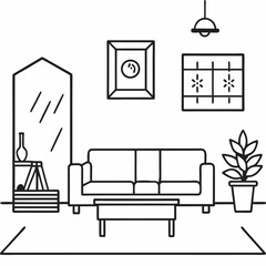 living room with a furniture