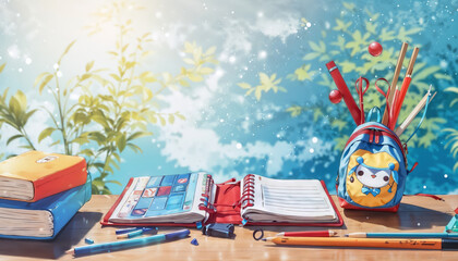 Stationery for students at school