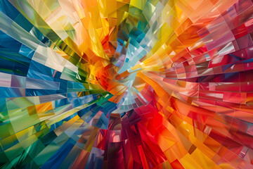 Abstract Rotating Canvas: A Vivid Swirl of Color and Motion