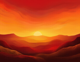 Obraz premium Warm Autumn Sunset Gradient Background Deep Red to Golden Yellow Smooth Transition
