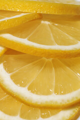 lemon slices macro chopped lemon slice  close up