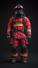 Fototapeta premium Full-body, fireman, Animation, oc render, HD 4k 
