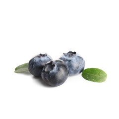 Ripe blueberry on white background, closeup