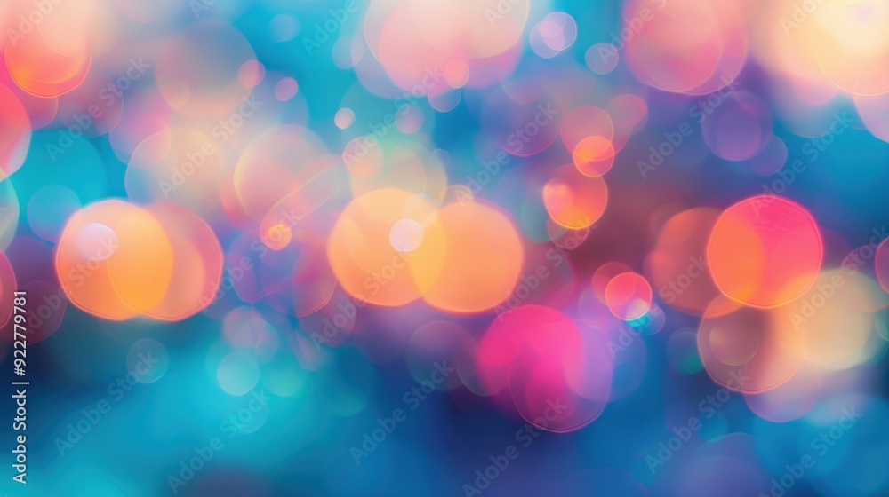 Wall mural abstract bokeh background with warm colors