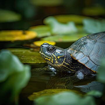 Turtle isolated on abstract background