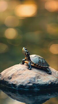 Turtle isolated on abstract background