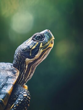 Turtle isolated on abstract background