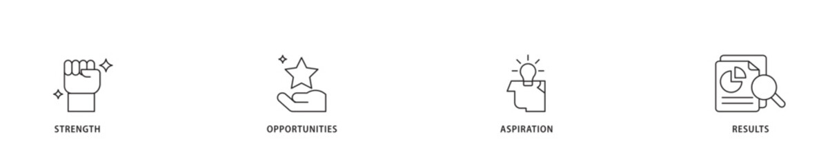 Soar icon sett lineal illustration concept with icon of results, aspiration, opportunities, strength icon live stroke and easy to edit 