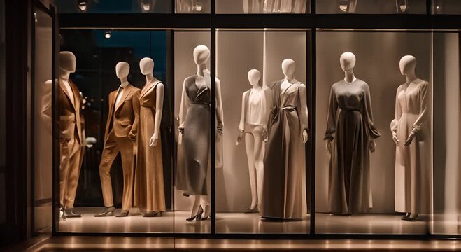 Shop window with mannequins.