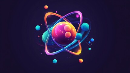 Atom concept logo design