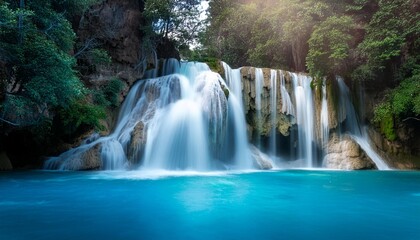 Fototapeta premium Water falling on the lake