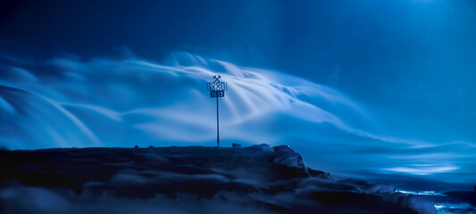 Illuminated Rhine falls in Schaffhausen at night, Switzerland, Europe