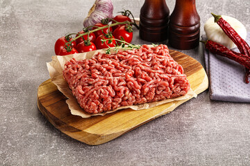 Raw minced beef uncooked meat