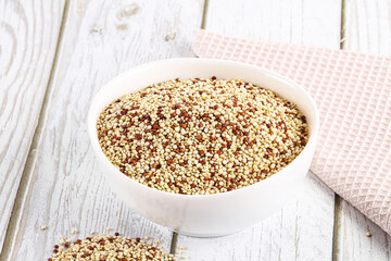 Raw dry quinoa cereal grain