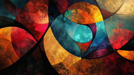 Fototapeta premium Creative abstract textured background.. A vibrant, creative abstract background with features dynamic textures and bold colors.