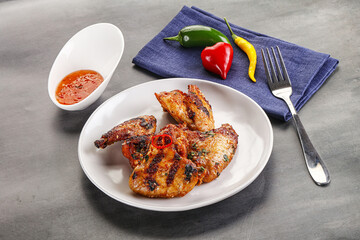 Buffalo grilled chicken wings barbecue