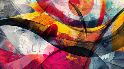 Fototapeta premium Creative abstract textured background.. A vibrant, creative abstract background with features dynamic textures and bold colors.