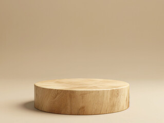 empty Wooden Podium For Promotion and Advertising