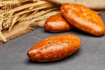 Golden-brown baked pies, perfect for a savory or sweet treat, ideal for any time of the day
