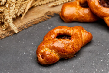 Golden-brown pastries filled with fruit jam, perfect for a delicious breakfast or sweet snack
