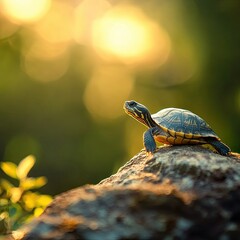 Obraz premium Turtle isolated on summer background
