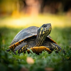 Obraz premium Turtle isolated on summer background