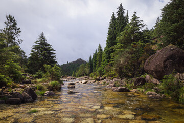 Obraz premium Landscape with Arado river in Peneda-Geres National Park, Portugal