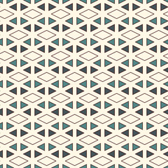 Contemporary geometric pattern. Repeated triangles ornament. Modern geo abstract background. Seamless surface design. Mosaic wallpaper. Digital paper, textile print. Vector illustration