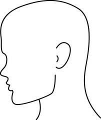 Human Head Line Illustration