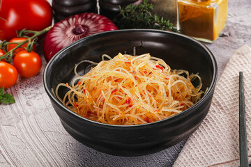 Asian spicy glass noodle salad