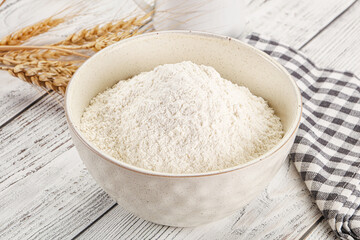 Wheat flour heap for bake