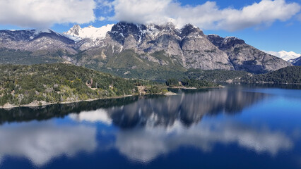 Bariloche Skyline At San Carlos De Bariloche In Rio Negro Argentina. Snowy Mountains. Chico...