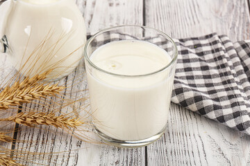 Organic milk in the glass