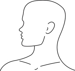 Human Head And Chest Line Illustration