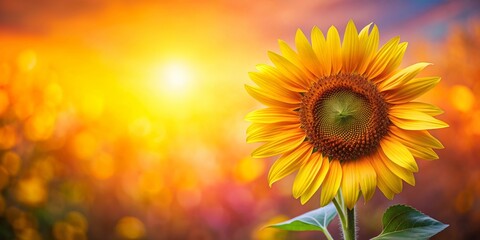 Fototapeta premium Bold sunflower blooms against a vibrant background, sunflower, blooms, bold, vibrant, background, nature, yellow, petals, garden