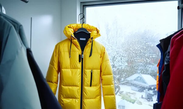 Dolly Zoom of a Colorful Checkroom During Hail