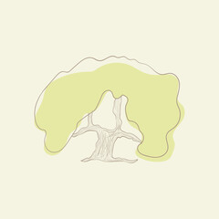 Tree illustrations, nature or healthy lifestyle topics, green, flat vector illustrations.