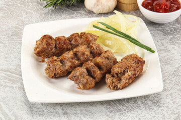 Beef kebab minced meat with onion