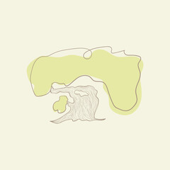 Tree illustrations, nature or healthy lifestyle topics, green, flat vector illustrations.