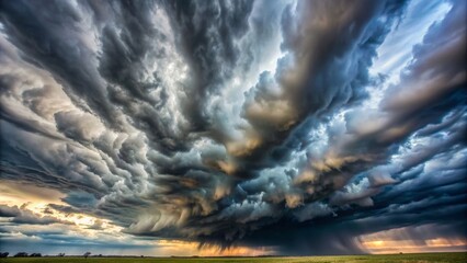 Dramatic clouds covering the entire sky during a storm, stormy, weather, dramatic, overcast, gray, ominous, sky, clouds