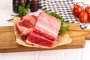 Raw beef rib for cooking