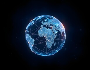 Fototapeta premium holographic Earth background create with ai