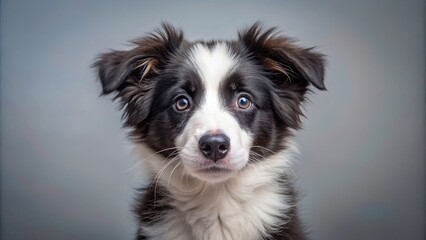 Playful border collie puppy with fluffy fur and bright eyes, border collie, puppy, dog, playful, fluffy, fur, bright eyes, cute