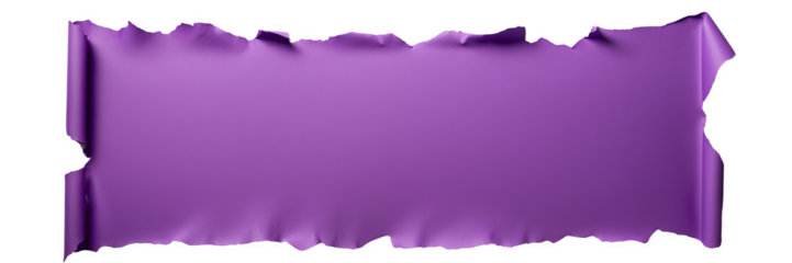 Large Torn Purple Paper Sheet with White Background
