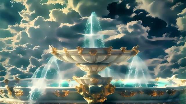 Fountain of youth Majestic Blue Sky Clouds Water Heaven Valhalla Apollo