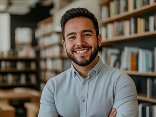 Fototapeta premium Successful Young Professional in Library