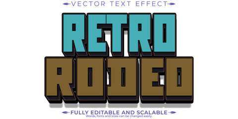 Retro editable text effect, editable rodeo and vintage text style