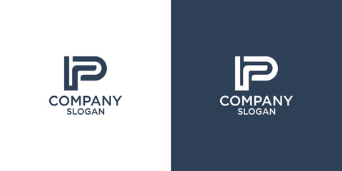 letter P abstract geometry logo vector design