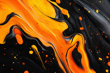 Orange and black liquid background