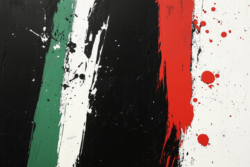 Abstract Background Featuring Palestinian Flag Colors in Black, Green, and Red, 
